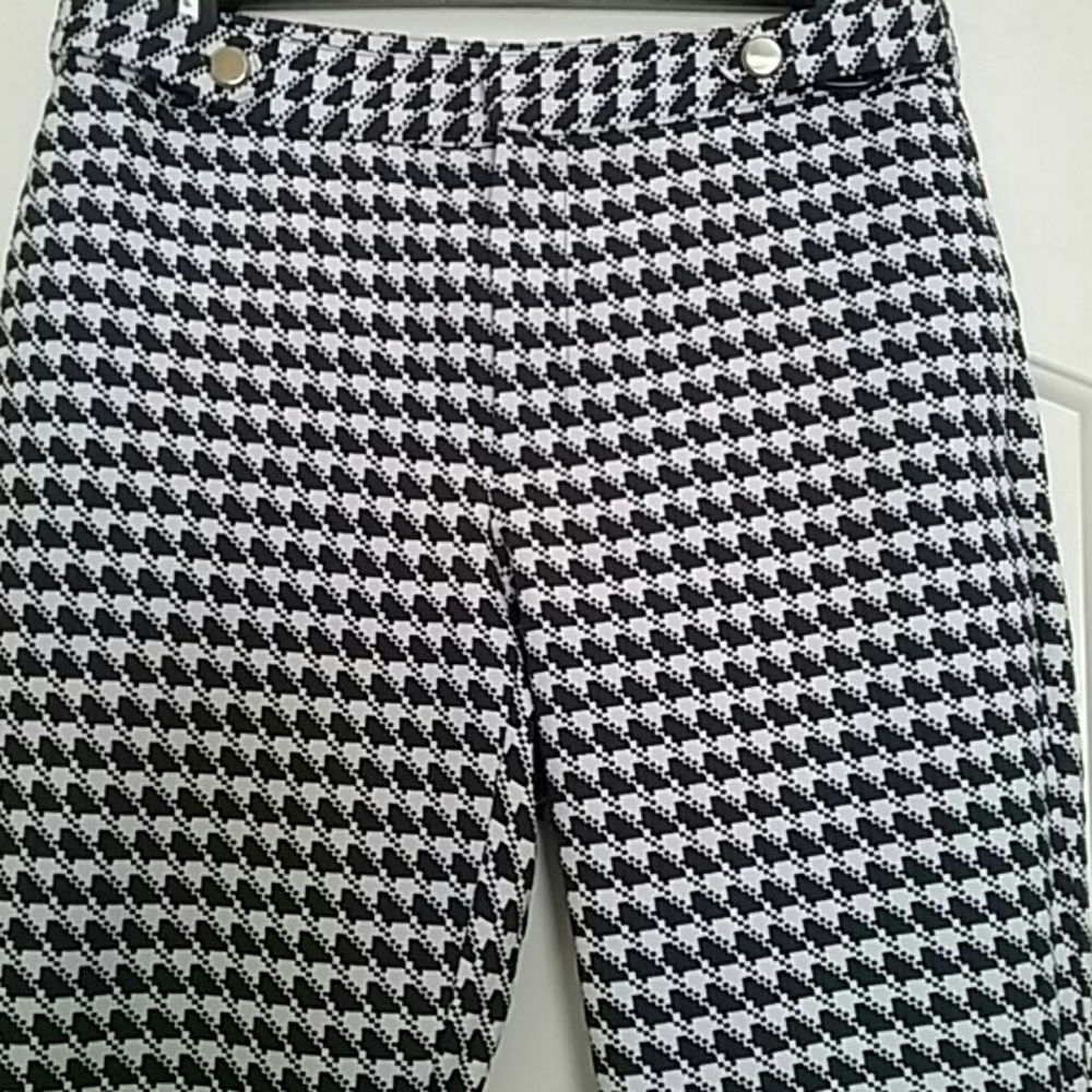 Zara Basic Pants New Dark Blue Wite Size M